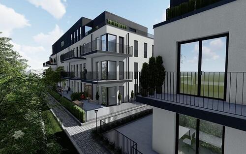 Gebäude A Eckansicht - Sonnige moderne Wohnung im Energiesparhaus Trier-Kürenz - Achtung Vermieter Steuervorteile sichern