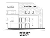 Ansicht Nord-Ost - Projektgrundstück mit Planung für 3-Familienhaus + Einfamilienhaus in Wincheringen