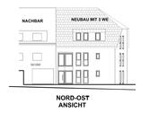 Ansicht Nord-Ost - Projektgrundstück mit Planung für 3-Familienhaus + Einfamilienhaus in Wincheringen