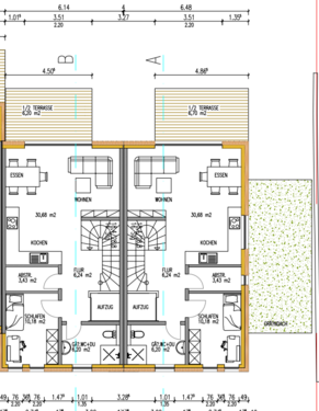 Obergeschoss Haus 1 + 2 - 