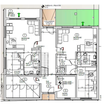Erdgeschoß - Erdgeschoßwohnung mit 57,01 m&sup2; in Wasserliesch zum Kaufen