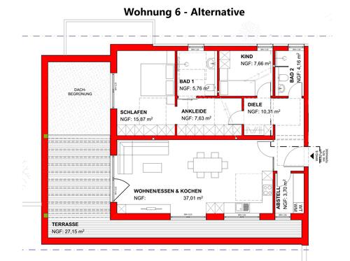 Wohnung 6 - - 3 Zimmer Etagenwohnung zum Kaufen in Saarburg