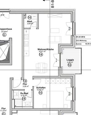 Wohnung Nr. 14 - Helle gut aufgeteilte Wohnung KFW 40 QNG Energiesparhaus mit guter Lux-Anbindung