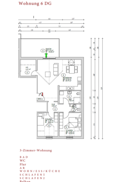 Wohnung 6 - 3 Zimmer Dachgeschoßwohnung in Wasserliesch