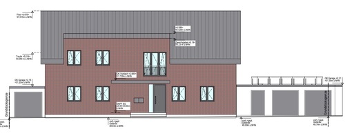 Ansicht Gebäude (Plan) - E-Werden, 3 Zi. Whg. mit Blick auf die Ruhr, Barrierefrei, Förderbar + Garage