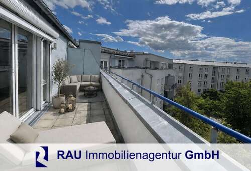 Balkon - Sofort frei - Dachterrassen-Wohnung, 2 Zi. plus Wohnküche (Erbpacht)
