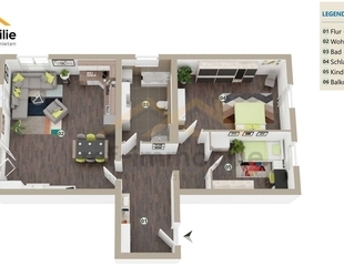 charmante Erdgeschosswohnung 3-Zimmer Balkon, Einbauküche - Mariental Helmstedt - Grasleben