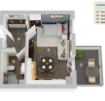 Einzimmer Apartment in Mariental mit Balkon