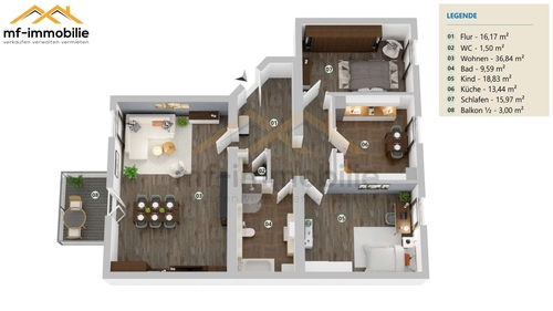 WE27_Grund - 3 Zimmer, Küche, Bad in Mariental EBK kann günstig übernommen werden