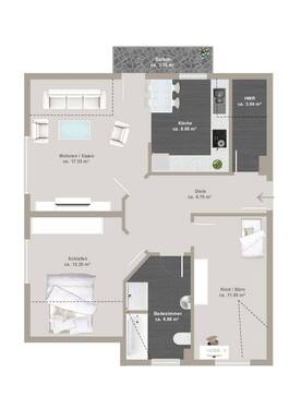 Wohnung im Dachgeschoss - 