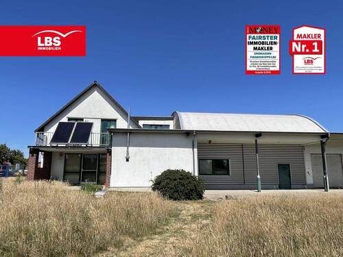 Ansicht Wohn- u. Bürogebäude - Gewerbeobjekt mit Wohn- u. Bürogebäude sowie zwei Lagerhallen