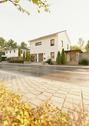 Ext_Stadthaus_Flair_124_Satteldach_Carport_StreetView01 - Einfamilienhaus mit 129,00 m&sup2; in Habichtswald zum Kaufen