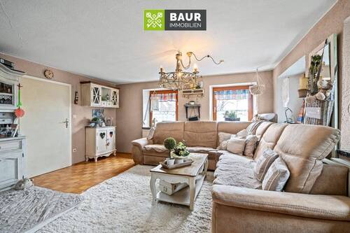 Wohnzimmer - Bauernhaus, Landhaus mit 146,00 m² in Horgenzell zum Kaufen