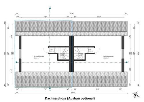 Dachgeschoss (optional ausgebaut, mit Bad) - 