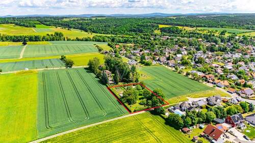 Luftansicht mit Markierung des Grundstücks - Grundstück in Bad Rodach / Heldritt