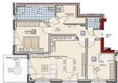 Grundriss der Wohnung 1 im Erdgeschoss - 