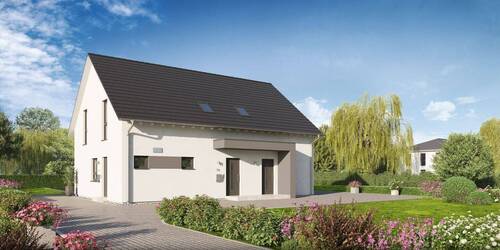 Haus Vorderansicht - Preiswerte Doppelhaushälfte in Falkensee