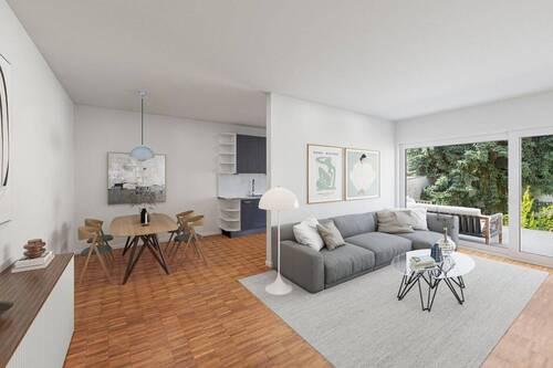 Visualisierung Wohn- und Essbereich - 2 Zimmer Etagenwohnung in Berlin