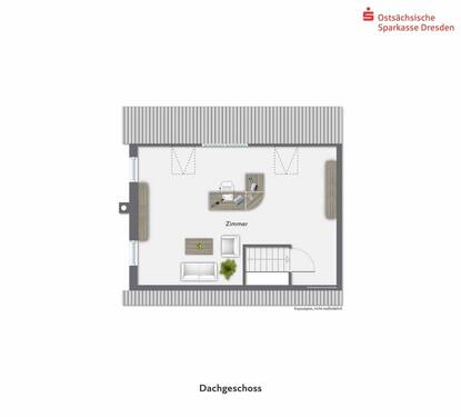 Dachgeschoss möbliert - 