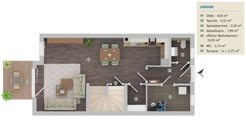 Erdgeschoss RH 2 - 4 Zimmer Reihenmittelhaus in Memmingen
