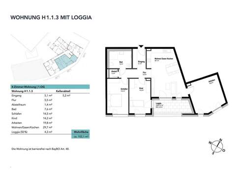 Wohnung H1.1.3 mit Loggia - 