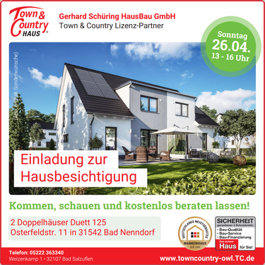 Einladung zur Hausbesichtigung - 5 Zimmer Doppelhaushälfte zum Kaufen in Bad Nenndorf