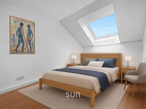 Helles Schlafzimmer (visualisiert) - Etagenwohnung mit 91,00 m² in Kronberg im Taunus zum Kaufen