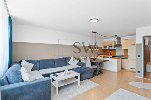 Wohnzimmer mit offener Küche - 2 Zimmer Etagenwohnung in Nürnberg