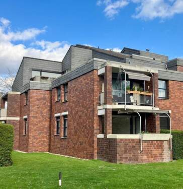 Außenansicht Wohnung - Münster Gievenbeck - Erdgeschosswohnung mit Balkon und Blick ins Grüne