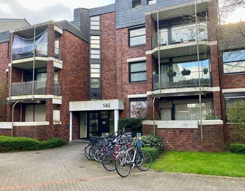 Vorderansicht Mehrfamilienhaus Hensenstraße 146 - 2 Zimmer Terrassenwohnung in Münster