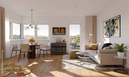 Innenvisualisierung Wohnzimmer 4 Zimmer - Geeignet für die ganze Familie! Attraktive 5-Zimmerwohnung mit großem Balkon nahe dem Zentrum Leipzigs