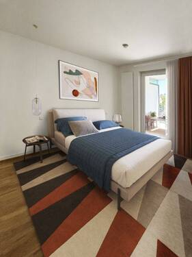 Beispiel Schlafzimmer - lichtdurchflutete 2 Zimmerwohnung in ruhiger Lage