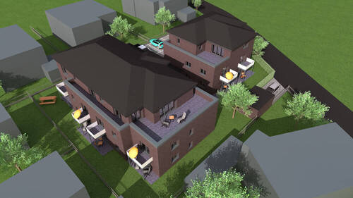 Vogelperspektive - Etagenwohnung mit 92,80 m&sup2; in Schortens zum Kaufen