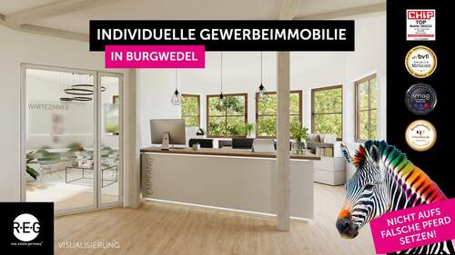 Startbild visualisiert - Repräsentatives hochwertiges Zenker-Fertighaus in Burgwedel - ideal für Praxis, Büro oder Agentur