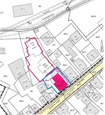 Lageplan mit Feuerwehrzufahrt.jpg - Attraktives Grundstück. Bebauung mit Wohnungen und Gewerbe.
