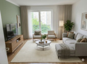 Wohnzimmereinrichtungsbeispiel - 2 Zimmer Etagenwohnung in Berlin