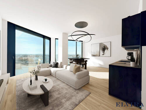 Visualisierung - ELVIRA - FRIENDS Tower in Neuhausen-Nymphenburg, exklusive 1-Zimmer Wohnung mit einzigartigem 180-Grad-Panoramablick über München