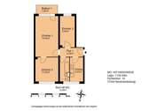Grundriss - 3 Zimmer Etagenwohnung zur Miete in Neubrandenburg
