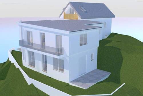 Südansicht als Studie - Modernes Einfamilienhaus mit Panoramablick in Dorfhain