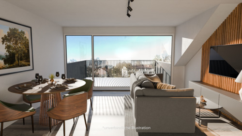 Innenvisualisierung WHG A13 - Nürtingen Whg A13 NEU: stilvolle 3,5-Zimmer-Dachgeschosswohnung mit Balkon