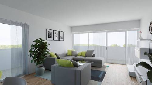 Wohn- Esszimmer - Visualisierung - Attraktive 3-Zimmer-Wohnung mit Balkon, Stellplatz inklusive & Weitblick - Wohnen oder Vermieten in Radolfzell