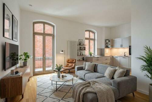 Wohn-/Esszimmer (digitales Staging) - 3 Zimmer Etagenwohnung zum Kaufen in Potsdam