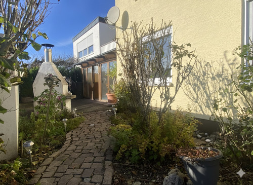 Südseite Blick Terrasse - 5 Zimmer Doppelhaushälfte in Senden