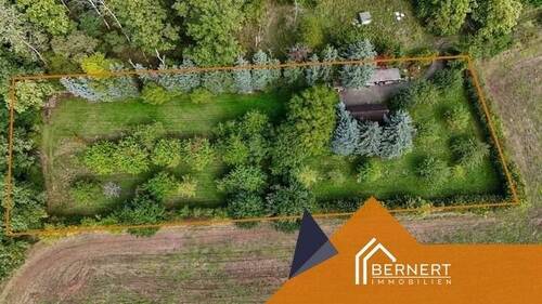 Draufsicht Grundstück - Vielseitiges Freizeitgrundstück mit Gartenhaus und großem Obstbaumbestand