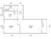 Grundriss - Etagenwohnung mit 50,00 m&sup2; in Zwickau zur Miete