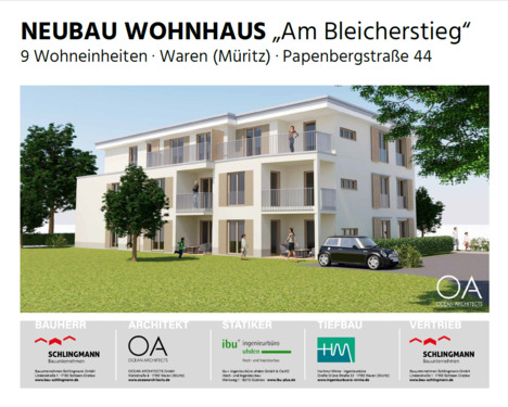 Eigentumswohnungen in Waren (Müritz) - Eigentumswohnungen in den Wohngärten Bleicherstieg Waren (Müritz) - Wohnung 4 - Obergeschoss