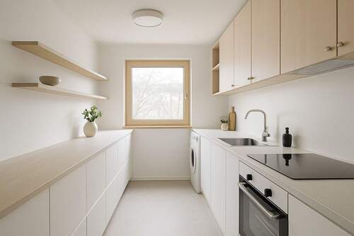 Küche visualisiert - Etagenwohnung mit 76,00 m&sup2; in Freiburg im Breisgau zum Kaufen