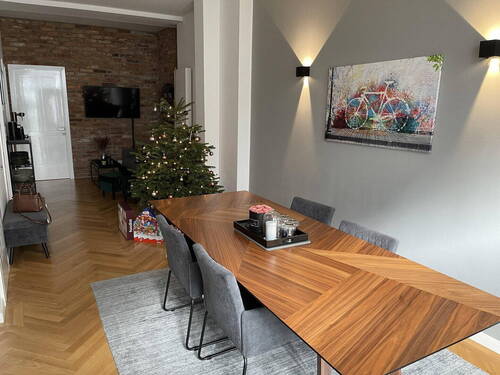 Offener Wohn-Essbereich - Exklusive EG Loft-Wohnung mit 3ZKB in Schwanthalerhöhe - kernsaniert, ruhig und repräsentativ