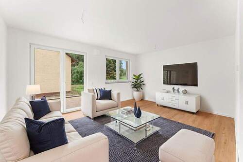 Wohnzimmer virtuelle Möblierung - 2 Zimmer Etagenwohnung in Pilsach
