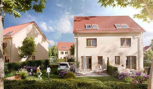 Neugebautes Doppelhaus inklusive Luft-Wärmepumpe - Modernes Doppelhaus mit Dachraum als Ausbaureserve